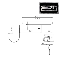 Obentürschließer GEZE TS 5000 EFS 1-flg mit Freilauffunktion für Brand- und Rauchschutztüren zugelassen silberfarben Normalmontage  Bandseite