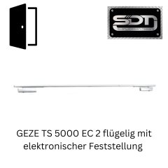 Set R-Gleitschiene BG TS 5000 EC 2 fl&uuml;gelig wire mit elektrischer Feststellung, integrierter Rauchschalterzentrale ECwire Typ GC 161 RAL 9016