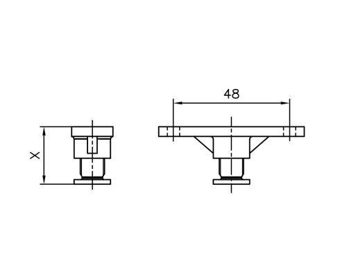 Befestigungszubehör dormakaba mit Höhenanpassung für Gleitschienen G 96 Ausführung  BZ I    (  X  )  15-24 mm